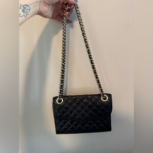 Rebecca Minkoff Elegant Black Quilted Chain Shoulder Bag